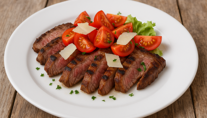 Tagliata pomodorini e grana