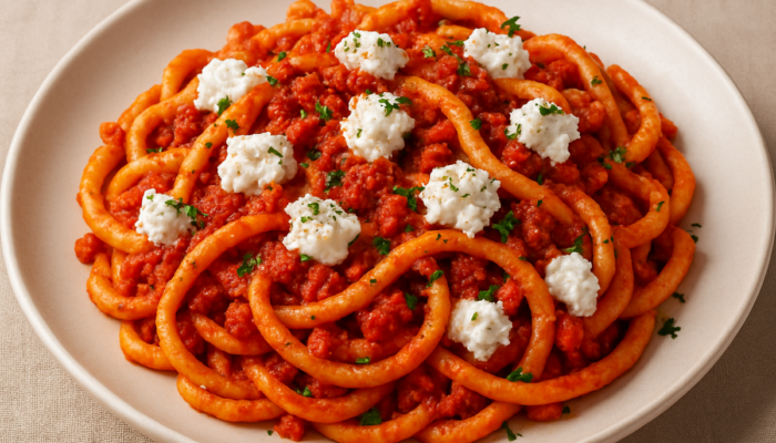 Fileja alla nduija e fiocchi di ricotta