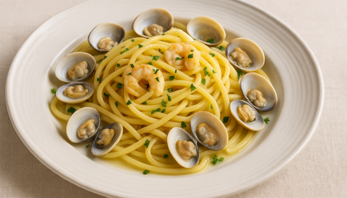 Spaghetti quadrati alle vongole